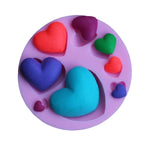 Moule en silicone pour pâtisserie DIY, motif cœur, pour fondant, lot de 2, forme cœur