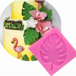 2 moules en silicone DIY feuille d'arbre pour fondant, moule à chocolat pour décoration de gâteau, forme de feuille d'arbre (rose), forme de feuille d'arbre (gris)