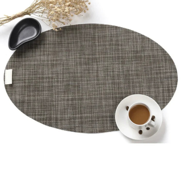 Set de table ovale en PVC isolant thermique antidérapant, dessous de plat pour assiettes et bols