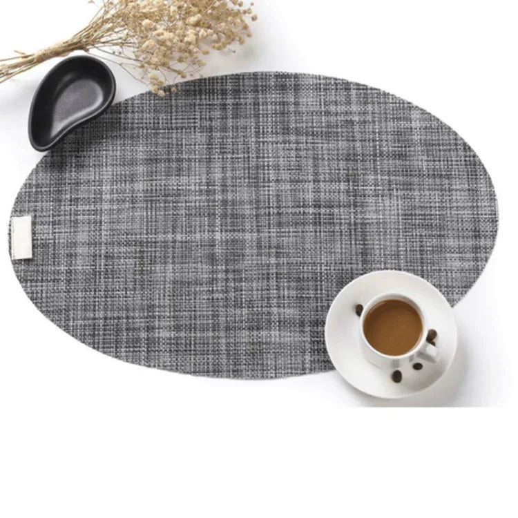 Set de table ovale en PVC isolant thermique antidérapant, dessous de plat pour assiettes et bols