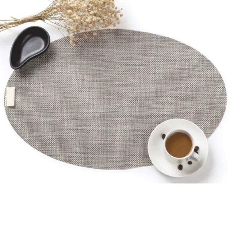Set de table ovale en PVC isolant thermique antidérapant, dessous de plat pour assiettes et bols