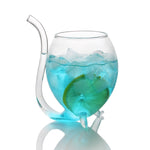 Tasse à lait en verre créatif de 300 ml avec paille, tasse à boisson froide, tasse à jus, verre à vin, tasse à jus de 300 ml