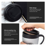 Tasse à café avec anse, Gobelets isothermes en acier inoxydable, Bouteille d'eau thermos sous vide, Tasse isotherme portable pour affaires