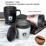 Tasse à café avec anse, Gobelets isothermes en acier inoxydable, Bouteille d'eau thermos sous vide, Tasse isotherme portable pour affaires