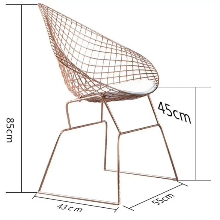 Chaise de salle à manger nordique moderne minimaliste décontractée, fil creux créatif à personnalité
