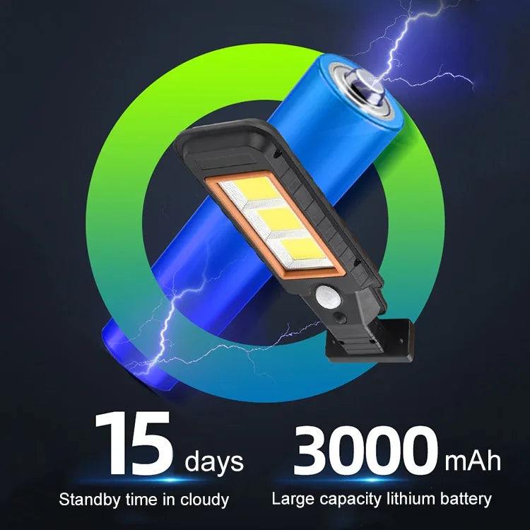 Lampe Murale Solaire à Induction LED, Étanche Extérieure, Éclairage Public, 128 COB