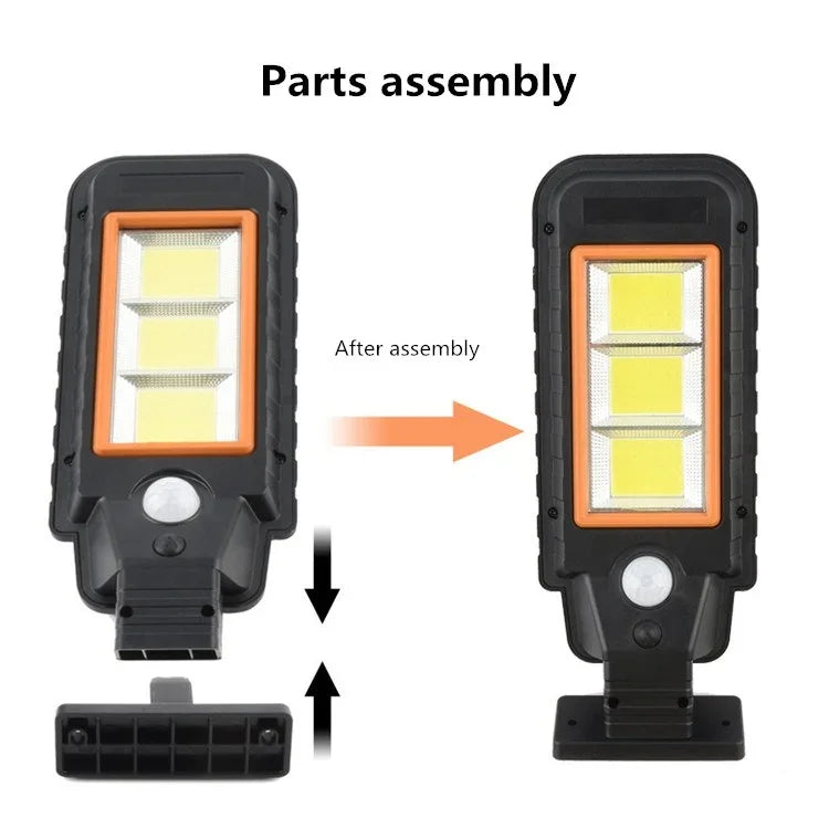 Lampe Murale Solaire à Induction LED, Étanche Extérieure, Éclairage Public, 128 COB