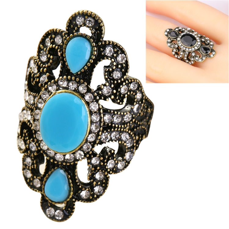 Bague creuse vintage en résine acrylique incrustée et sculptée, style ethnique, tailles 7, 8, 9, 10