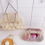 2 sacs de rangement créatifs pour légumes, oignons, pommes de terre, sac suspendu creux respirant, sac en maille pour l'ail et le gingembre, sac de rangement en maille