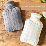 Bouillotte Housse Tricotée Couleur Unie (Sans Bouillotte) Bouteille Tricotée Douce Remplie d'Eau Sac en Velours pour Bouillotte