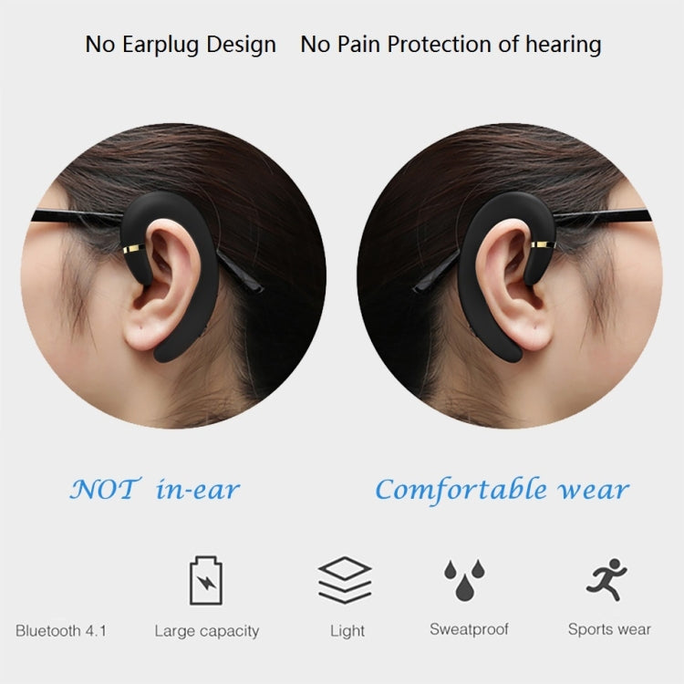 Écouteurs Bluetooth ET Casque sans fil Mains libres Crochet d'oreille Écouteurs étanches à réduction de bruit avec micro pour Android iPhone