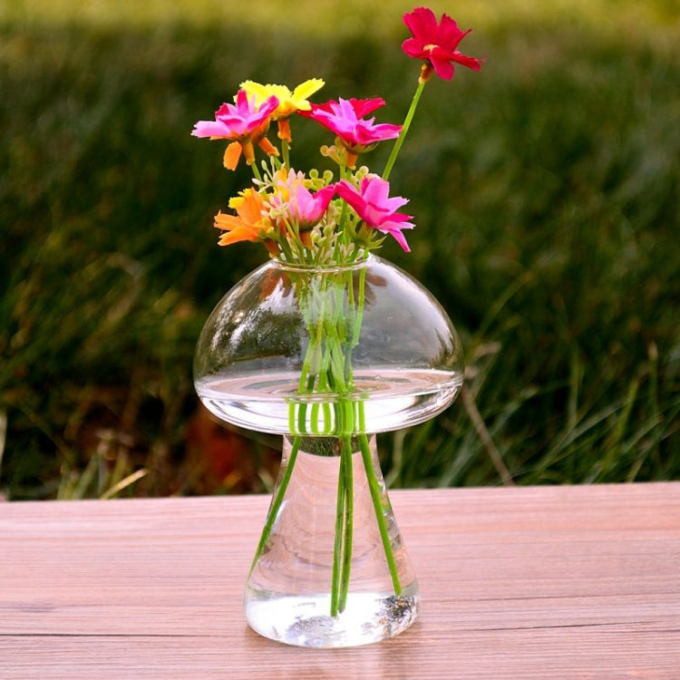 Vase en verre en forme de champignon, bouteille terrarium, récipient pour fleurs, décoration de table de maison