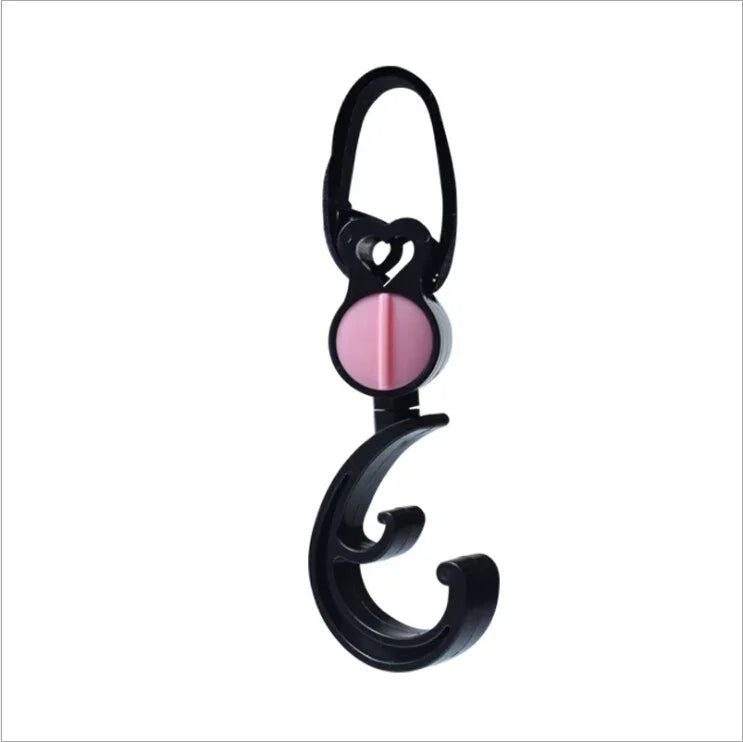 Lot de 2 crochets multifonctions pour accessoires de poussette bébé, crochet en plastique noir, crochet en plastique (rose), crochet en plastique (jaune)