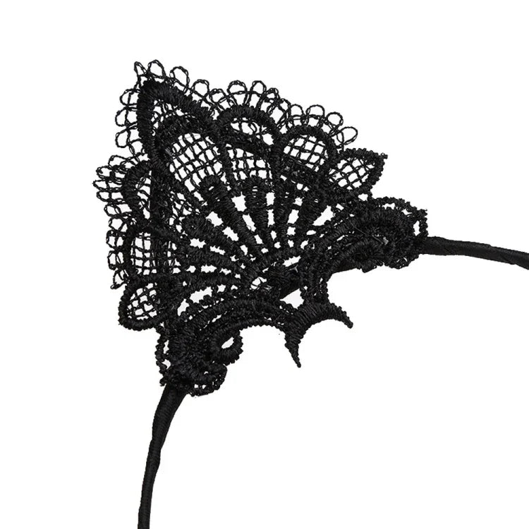 Chaîne de tête pour femmes avec bandeau en dentelle et oreilles de chat mignonnes