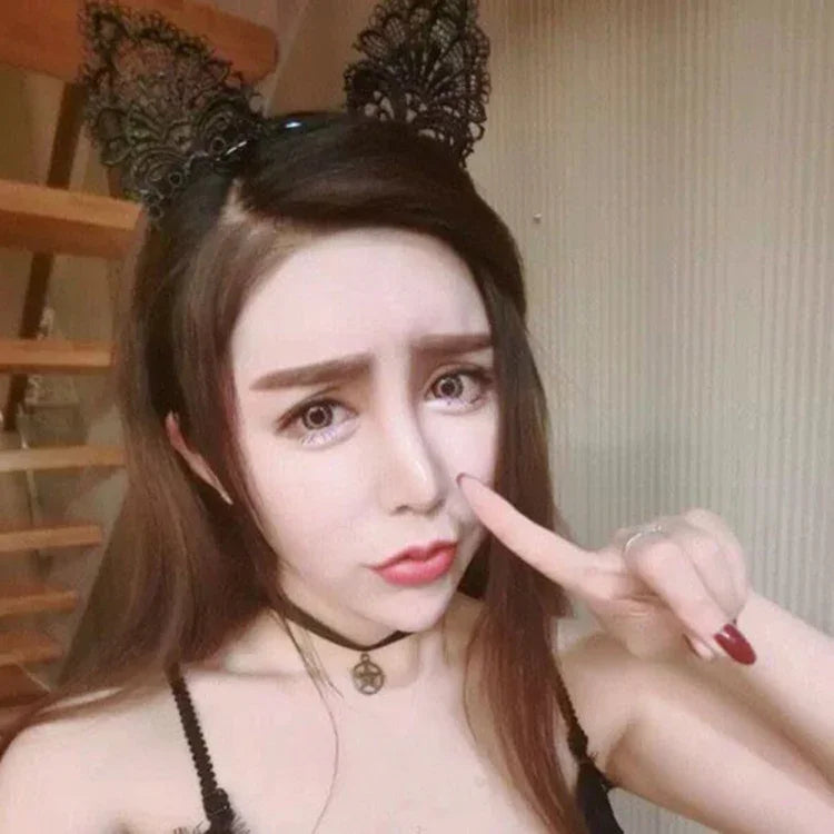 Chaîne de tête pour femmes avec bandeau en dentelle et oreilles de chat mignonnes