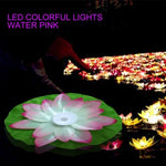 Lampe LED d'inondation 3 couleurs en forme de fleur de lotus artificielle flottante pour piscine extérieure et fête