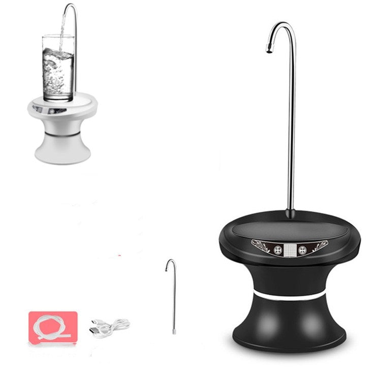Distributeur d'eau automatique sans fil rechargeable par USB, pour seau de minerai, avec plateau et pompe, couleur noire