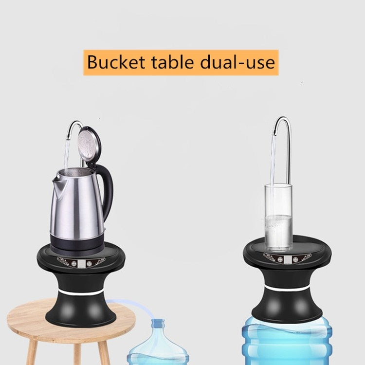 Distributeur d'eau automatique sans fil rechargeable par USB, pour seau de minerai, avec plateau et pompe, couleur noire