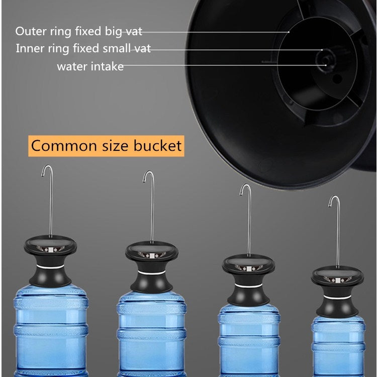 Distributeur d'eau automatique sans fil rechargeable par USB, pour seau de minerai, avec plateau et pompe, couleur noire
