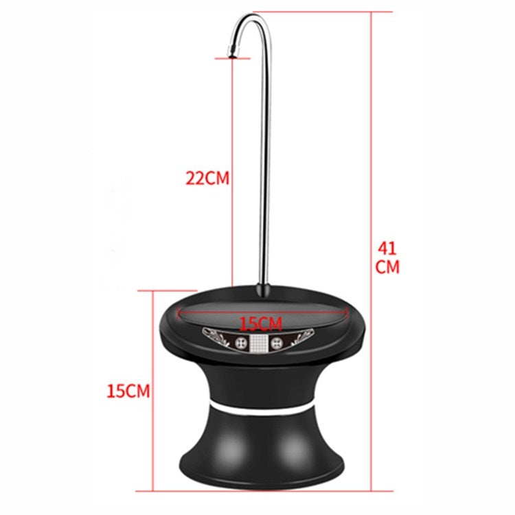 Distributeur d'eau automatique sans fil rechargeable par USB, pour seau de minerai, avec plateau et pompe, couleur noire