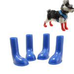 Lot de 4 bottes de pluie imperméables et antidérapantes pour chien, tailles S, M et L.