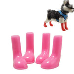 Lot de 4 bottes de pluie imperméables et antidérapantes pour chien, tailles S, M et L.