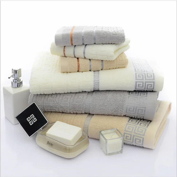 Set de 3 serviettes de bain en coton à carreaux