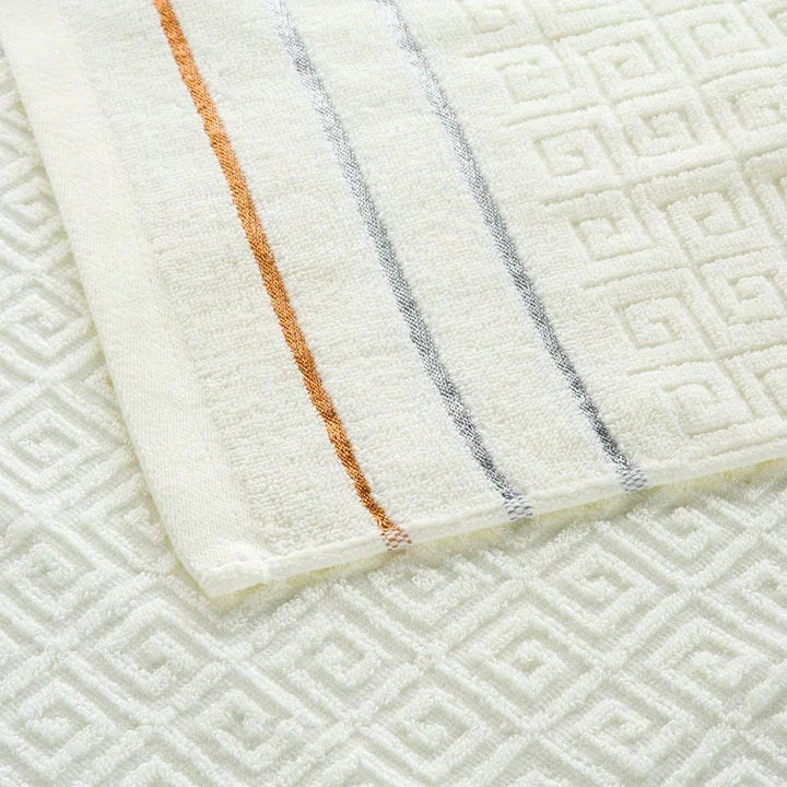 Set de 3 serviettes de bain en coton à carreaux
