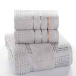 Set de 3 serviettes de bain en coton à carreaux