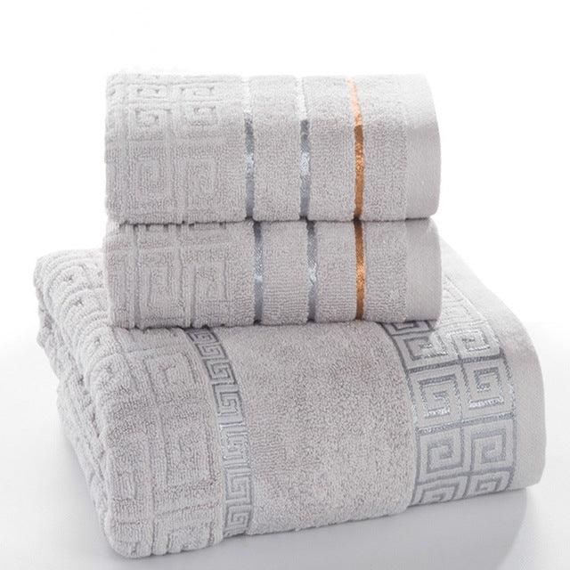 Set de 3 serviettes de bain en coton à carreaux