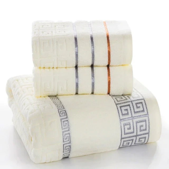 Set de 3 serviettes de bain en coton à carreaux