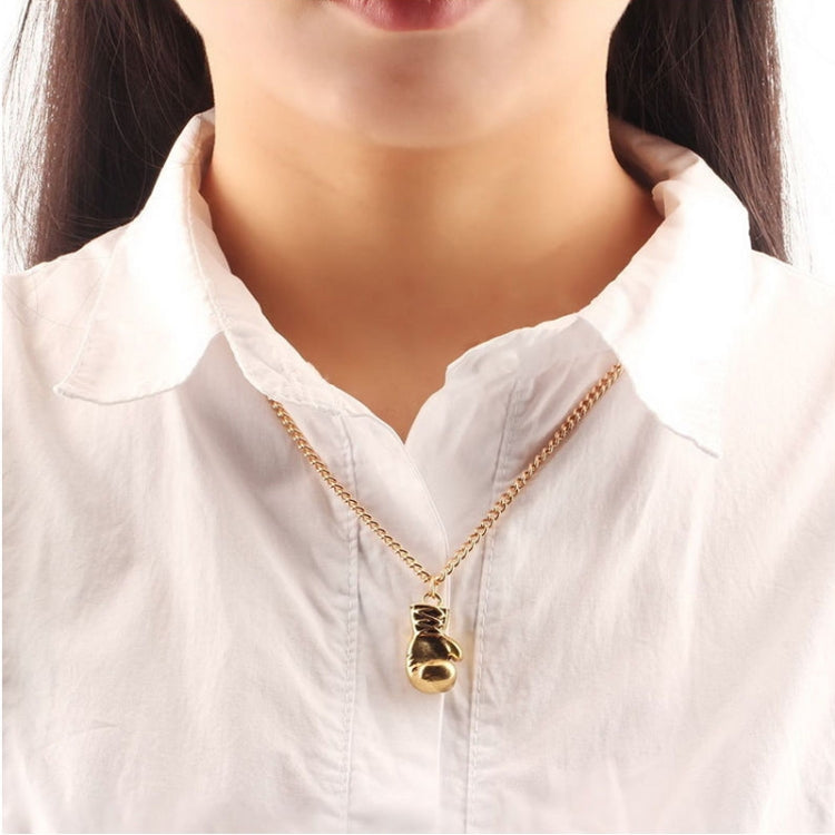 Collier Punk Rétro Mini Gant de Boxe, doré, argenté