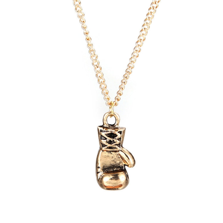 Collier Punk Rétro Mini Gant de Boxe, doré, argenté