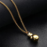 Collier Punk Rétro Mini Gant de Boxe, doré, argenté