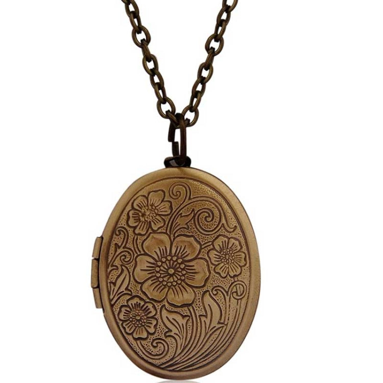 Pendentif médaillon ovale en bronze antique vintage, motifs floraux sculptés, pour photos souvenirs
