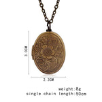 Pendentif médaillon ovale en bronze antique vintage, motifs floraux sculptés, pour photos souvenirs