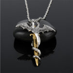 Collier Pendentif Épée Dragon Lumineux Bijoux Anime Sombre