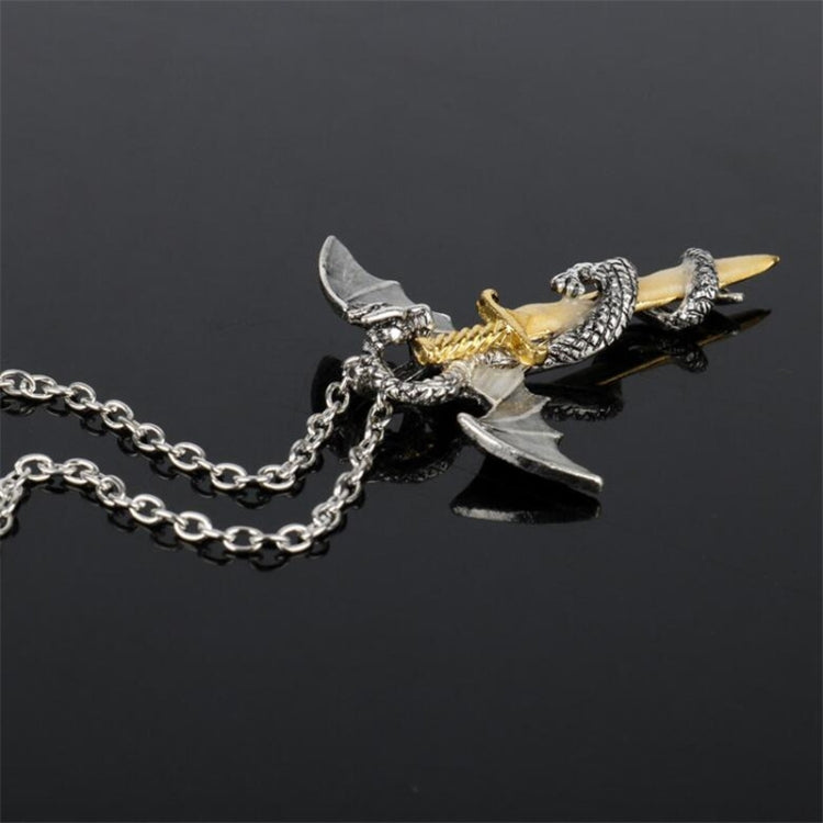 Collier Pendentif Épée Dragon Lumineux Bijoux Anime Sombre