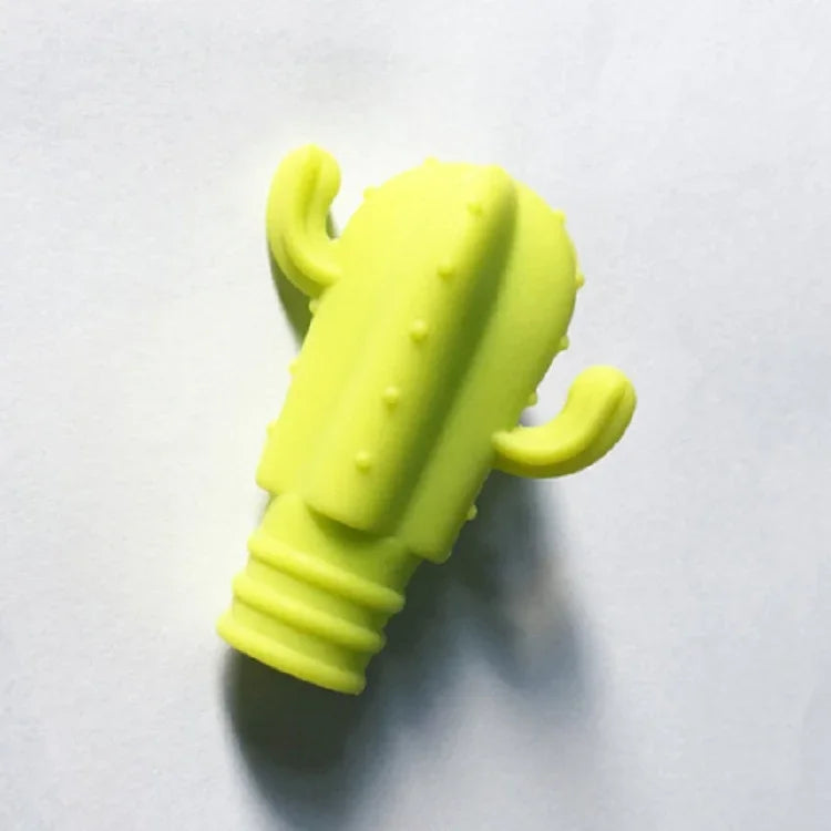 Set créatif de 7 pièces bouchons de bouteille de vin en silicone cactus + marque-verres à vin, bouchon de bouteille de vin 7 en 1