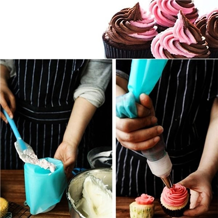 4 pièces en silicone glaçage tuyauterie crème pâtissière buse DIY outils de décoration de gâteaux, sac à douille (bleu), sac à douille (blanc), sac à douille (rose), sac à douille (vert)