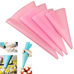 4 pièces en silicone glaçage tuyauterie crème pâtissière buse DIY outils de décoration de gâteaux, sac à douille (bleu), sac à douille (blanc), sac à douille (rose), sac à douille (vert)
