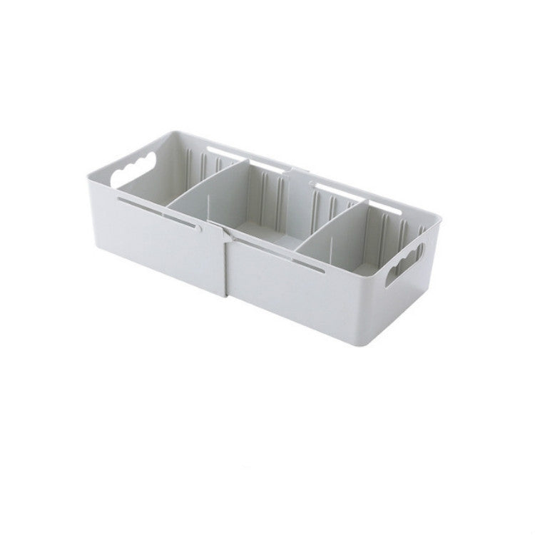 Boîte de rangement pour chaussettes à trois compartiments, rétractable et ajustable
