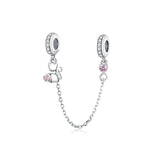 Chaîne de sécurité en argent S925, chat, pour bracelet DIY