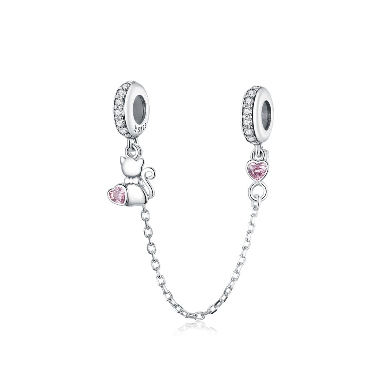 Chaîne de sécurité en argent S925, chat, pour bracelet DIY