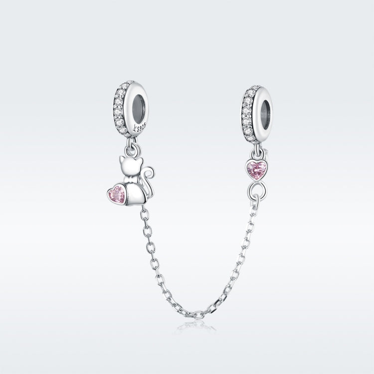 Chaîne de sécurité en argent S925, chat, pour bracelet DIY