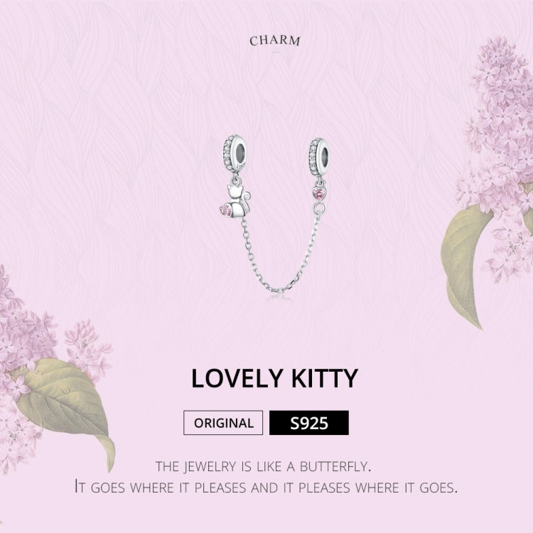 Chaîne de sécurité en argent S925, chat, pour bracelet DIY