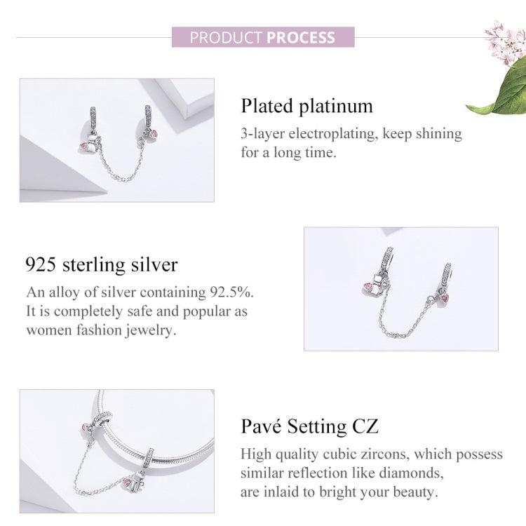 Chaîne de sécurité en argent S925, chat, pour bracelet DIY