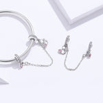 Chaîne de sécurité en argent S925, chat, pour bracelet DIY