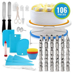 Ensemble de plateau tournant pour gâteau 106 pièces, outils de décoration de gâteau en acier inoxydable, 106 pièces/ensemble violet, 106 pièces/ensemble bleu