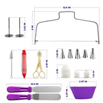 Ensemble de plateau tournant pour gâteau 106 pièces, outils de décoration de gâteau en acier inoxydable, 106 pièces/ensemble violet, 106 pièces/ensemble bleu
